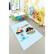 Pelangi Ekonomik Desenli Renkli Dijital Baskı Yıkanabilir Kaymaz Taban Modern Çocuk Halısı.(Süngersiz)