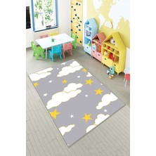 Pelangi Desenli Renkli Dijital Baskı Yıkanabilir Kaymaz Taban Modern Çocuk Halısı ve Yolluk.