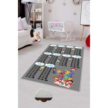 Pelangi Desenli Renkli Dijital Baskılı Yıkanabilir Kaymaz Taban Modern Mutfak Halısı (Süngersiz)