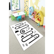 Pelangi Ekonomik Desenli Renkli Dijital Baskı Yıkanabilir Kaymaz Taban Modern Çocuk Halısı.(Süngersiz)