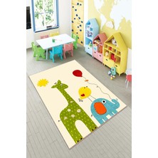 Pelangi Desenli Renkli Dijital Baskı Yıkanabilir Kaymaz Taban Modern Çocuk Halısı ve Yolluk.