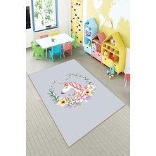 Pelangi Desenli Renkli Dijital Baskı Yıkanabilir Kaymaz Taban Modern Çocuk Halısı ve Yolluk.