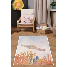 Pelangi Denizaltı Kaplumbağa Yıkanabilir Kaymaz Taban Leke Tutmaz Çocuk Odası Halısı