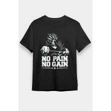 Darkhane No Pain No Gain Siyah Unisex Tişört T-Shirt