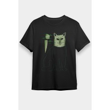 Darkhane Katil Kedi Siyah Unisex Tişört T-Shirt