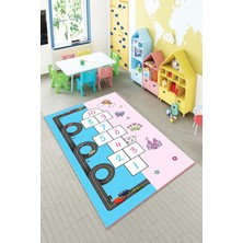 Pelangi Desenli Renkli Dijital Baskı Yıkanabilir Kaymaz Taban Modern Çocuk Halısı ve Yolluk.