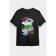 Darkhane Retro Gameboy Siyah Unisex Tişört T-Shirt