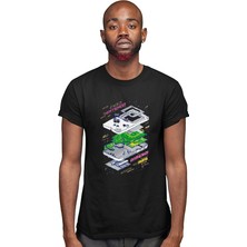 Darkhane Retro Gameboy Siyah Unisex Tişört T-Shirt