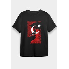 Darkhane Türkiye Uluyan Kurt Siyah Unisex Tişört T-Shirt