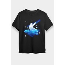 Darkhane Şirin Kutup Ayısı Siyah Unisex Tişört T-Shirt