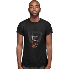 Darkhane Bağıran Goril Siyah Unisex Tişört T-Shirt