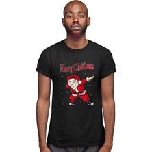 Darkhane Yılbaşı Noel Baba Siyah Unisex Tişört T-Shirt