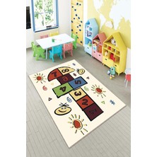 Pelangi Desenli Renkli Dijital Baskı Yıkanabilir Kaymaz Taban Modern Çocuk Halısı ve Yolluk.