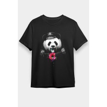 Darkhane Polis Panda Siyah Unisex Tişört T-Shirt
