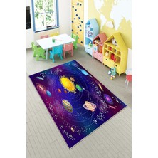 Pelangi Desenli Renkli Dijital Baskı Yıkanabilir Kaymaz Taban Modern Çocuk Halısı ve Yolluk.