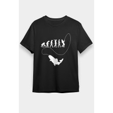 Darkhane Balıkçı Balıkçılık Siyah Unisex Tişört T-Shirt