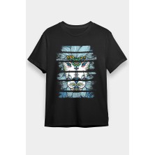 Darkhane Nakışlı Kral Aslan Siyah Unisex Tişört T-Shirt