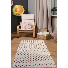 Pelangi Kalp Desenli  Yıkanabilir Kaymaz Taban Leke Tutmaz Çocuk Odası Halısı