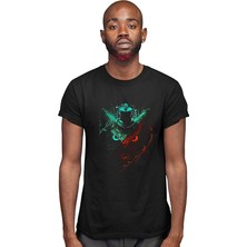 Darkhane Kızgın Kedi Siyah Unisex Tişört T-Shirt