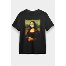 Darkhane Mona Lisa Siyah Unisex Tişört T-Shirt