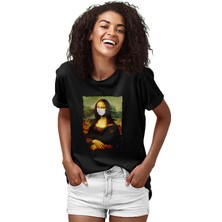 Darkhane Mona Lisa Siyah Unisex Tişört T-Shirt