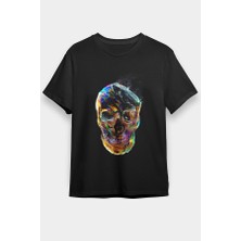 Darkhane Patlayan Balon Kuru Kafa Siyah Unisex Tişört T-Shirt