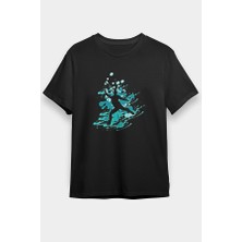 Darkhane Buz Pateni Siyah Unisex Tişört T-Shirt