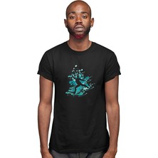 Darkhane Buz Pateni Siyah Unisex Tişört T-Shirt