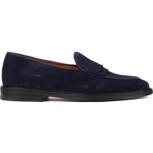 Shoetyle - Lacivert Süet Bağcıksız Erkek Günlük Ayakkabı 250-7510