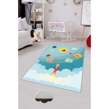 Pelangi Desenli Renkli Dijital Baskılı Yıkanabilir Kaymaz Taban Modern Mutfak Halısı (Süngersiz)