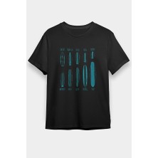 Darkhane Sörf - Surfing Siyah Unisex Tişört T-Shirt