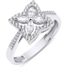 Fiyonk Kuyumculuk 14 Ayar Altın Şans Yoncası Taşlı Yüzük