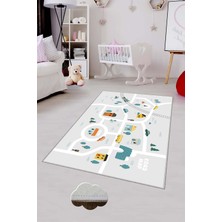 Pelangi Desenli Renkli Dijital Baskı Yıkanabilir Kaymaz Taban Modern Çocuk Halısı ve Yolluk.