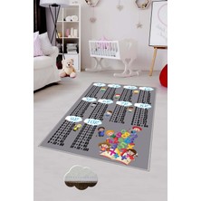 Pelangi Desenli Renkli Dijital Baskılı Yıkanabilir Kaymaz Taban Modern Mutfak Halısı (Süngersiz)