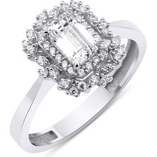 Fiyonk Kuyumculuk 14 Ayar Altın Kraliçe Baget Yüzük Beyaz