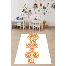 Pelangi Seksek Desenli Yıkanabilir Kaymaz Taban Leke Tutmaz Çocuk Odası Halısı