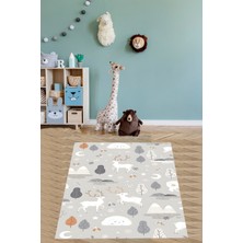 Pelangi Iskandinav Geyikli Yıkanabilir Kaymaz Taban Leke Tutmaz Çocuk Odası Halısı