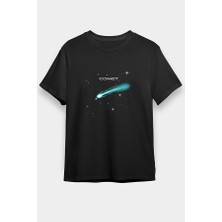 Darkhane Kuyruklu Yıldız Siyah Unisex Tişört T-Shirt