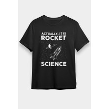 Darkhane Roket Bilim Siyah Unisex Tişört T-Shirt