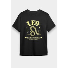 Darkhane Aslan Burcu Siyah Unisex Tişört T-Shirt