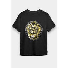 Darkhane Karizmatik Kral Aslan Siyah Unisex Tişört T-Shirt