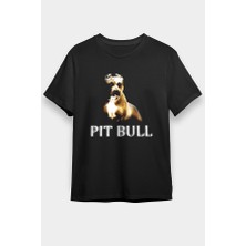 Darkhane Pit Bull Köpek Siyah Unisex Tişört T-Shirt