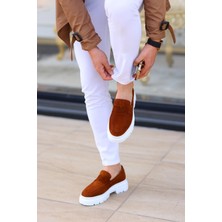 Shoetyle - Taba Süet Bağcıksız Erkek Günlük Ayakkabı 101-9069