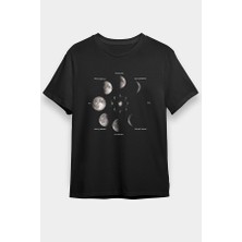 Darkhane Ay Siyah Unisex Tişört T-Shirt