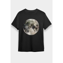 Darkhane Ay Siyah Unisex Tişört T-Shirt