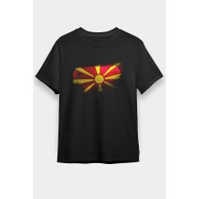 Darkhane Kuzey Makedonya - North Macedonia Siyah Unisex Tişört T-Shirt