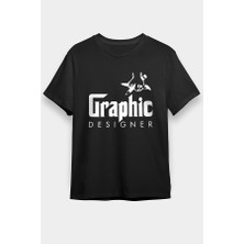 Darkhane Grafiker Dizayner Siyah Unisex Tişört T-Shirt