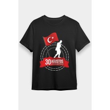 Darkhane 30 Ağustos Zafer Bayramı Siyah Unisex Tişört T-Shirt