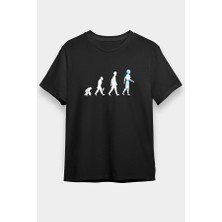 Darkhane Robot Evrimi Siyah Unisex Tişört T-Shirt