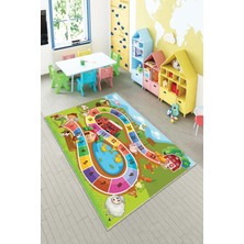 Pelangi Desenli Renkli Dijital Baskılı Yıkanabilir Kaymaz Taban Modern Mutfak Halısı (Süngersiz)